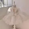 Traje de Performance de Hostess de Lantejoulas para Meninas Novo Estilo de Luxo Vestido de Primeiro Aniversário para Bebê Meninas Dez Anos Aniversário Estiloso Saia Bufante