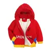 Ropa infantil Kids Tales otoño e invierno nuevo suéter infantil de dibujos animados con capucha y forro polar estilo coreano para niños y niñas abrigo grueso