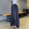 Calças femininas de linho finas de verão, novo estilo, calças curvas de liocel com caimento, calças largas casuais retas e soltas