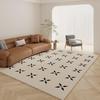 Tapete de sala de estar francesa estilo creme, tapete de mesa de centro para sofá, absorvente, fácil de cuidar, tapete de quarto