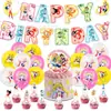 Decorações de festa de aniversário com tema Sailor Moon em estoque, incluindo faixas, bandeiras, toppers de bolo e conjuntos de balões