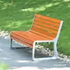 Banco Longo de Ferro Forjado para Jardim com Encosto Assento de Lazer Externo Anti-corrosão Madeira-Plástico Madeira Huleide Bambu Banco Duplo de Parque