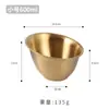 Tazón de Acero Inoxidable Estilo Coreano para Lechuga, Contenedor Comercial Dorado para Verduras, Tazón Inclinado para Salsas para Restaurantes de Barbacoa y Restaurantes de Hot Pot