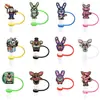 Tapa de Silicona con Forma de Oso de Dibujos Animados para Popote 8/10mm Tapa para Popote Decoración a Prueba de Polvo Anti-Derrames Tapón para Popote Venta al por Mayor