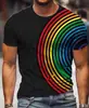 Camiseta de Manga Corta para Hombre Nueva Transfronteriza 2026 con Bloques de Color Impresión 3D, Camiseta Casual Deportiva de Cuello Redondo de Moda
