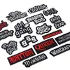 Yaxiu Nuevo Parche de Letras Blanco y Negro Parche Decorativo para Ropa y Bolsos Parche de Tela Bordado con Letras Inglesas Rectangular
