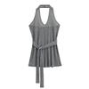 Estilo Desejo Puro Decote V Colete Feminino 2025 Verão Novo Alça Sem Costas Sexy Microtransparente Top Sling Strass