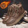 Botas Martin de Invierno Forradas de Polar Espesadas Zapatos de Caña Alta para Hombre Zapatos de Cuero de Moda para Hombre Zapatillas Deportivas Zapatos de Algodón Cálido