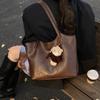 Bolso Tote Bandolera Retro de Gran Capacidad para Mujer 2025 Otoño e Invierno Nuevo Estilo Simple Versátil Bolso de Axila Bolso de Hombro Casual
