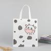 Impresión a Color Simple Bolso de Mano No Tejido Costura Termosellado Apertura Tridimensional Bolsa de Compras Estudiante Personalizada Bolsa para Ir al Trabajo Personalización
