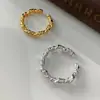 Anillo Abierto Geométrico Retorcido Estilo Europeo y Americano para Mujer, Temperamento Sencillo y Fresco, Anillo para Dedo Índice, Accesorio Único y Versátil
