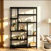 Estante de Livros Moderna Simples de Chão Rack de Armazenamento para Sala de Estar Porta-Arquivos para Escritório Estante de Armazenamento de Múltiplas Camadas de Ferro Forjado Fabricante