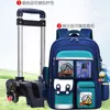 Mochila con Ruedas para Estudiantes de Primaria de 1º a 3º y 6º Grado, Mochila con Ruedas para Niños de Seis Ruedas y Dos Ruedas, Mochila Escolar Desmontable de Gran Capacidad