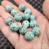 Cuentas redondas de turquesa sintética de 14 mm, cuentas sueltas de jade sintético, cuentas azul cielo, accesorios para joyería DIY, cuentas hechas a mano
