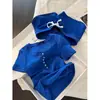 Pijama de Shorts de Manga Corta Azul que Realza la Blancura Estilo Chica Caliente para Mujer, Nuevo Modelo de Verano 2026, Adecuado para Salir, Conjunto Casual de Ropa para Estar en Casa para Mujer