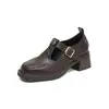 Zapatos Mary Jane Retro para Mujer 2026 Otoño Nuevo Estilo Tacón Grueso Suela Gruesa Versátil Suela Suave Cómodos Modernos Elegantes Zapatos de Tacón Alto