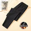 Calças quentes de veludo dupla face masculinas inverno cintura elástica forrada de lã leggings aquecimento de temperatura constante calças forro sem vestígios