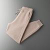 Otoño e Invierno Nuevo Pantalón de Hombre 100 Lana Pura Ropa Exterior Casual con Cordones Pantalón Grueso de Pie Pequeño Pantalón Deportivo