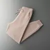Nuevos Pantalones de Lana 100% Pura con Bloqueo en la Pierna para Hombre, Pantalones Cálidos Engrosados de Cachemir, Pantalones Deportivos de Punto con Puño