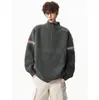 Suéter tejido con patrón TB de tres rayas, conjunto a juego para hombre y mujer, media cremallera, cuello alto, estilo vintage, otoño/invierno, venta al por mayor desde una fábrica transfronteriza