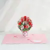 Día del Maestro Nuevo Sobre Verde Lirio Grande Flor Desmontable Tarjeta de Felicitación Creativa 3D para Mamá Bendición Tarjeta Pequeña