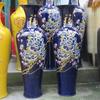 Vaso de Cerâmica Jingdezhen Flor de Peônia Vermelha Chinesa Vaso de Cerâmica de Chão Decoração de Abertura Festiva Enfeites