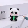 Desenho Animado Dinossauro Pequeno Panda Gigante PVC Forma Mini Fofa Gota de Gel Apontador de Lápis Infantil Cola Macia Apontador de Lápis