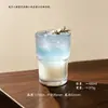 Vasos de vidrio apilables de rayas verticales para uso doméstico, alta estética, para café, Americano helado, leche, bebidas y copas de vino