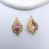 Cobre Banhado a Ouro Zircônia de Alta Retenção de Cor Pingente Gota d'Água Pulseira de Contas Feita à Mão DIY Colar Acessórios de Joias Material Atacado