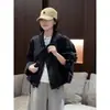 Elegante chaqueta de hombros descubiertos con cuello alto para mujer, nuevo estilo otoño 2026, diseño inspirado en ropa de trabajo, abrigo corto de nicho