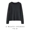 Nuevo Suéter de Punto para Mujer 100% Cachemir Puro Otoño/Invierno 2026 con Borde Enrollado Cuello Redondo, Camisa Base Simple Estilo Coreano
