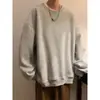 Coleção Primavera/Outono 2026: Moletom Oversized com Gola Redonda para Homens, Novo Estilo Primavera/Outono, Blusa de Manga Longa Lisa para Casais