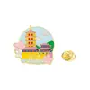 Viajes Culturales y Creativos Nuevo Producto Paisaje Paisaje Broche Torre de Hierro Templo Ciudad Edificio Metal Pintura Joyería Insignia Personalización