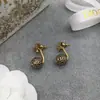Pendientes Cd de la Marca Dior/Di para Mujer, Estilo Ins Lujo Ligero, Sensación Vintage de Alta Gama, Pendientes de Abeja y Corazón, Aguja de Plata 925 Venta al por Mayor