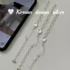 Joia Estilo Celeb da Internet Dongdaemun Coreia do Sul S925 Prata Esterlina Oval Simples Pulseira Design de Nicho Versátil