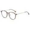 Montura de gafas ultraligera color marrón frío para mujer, gafas anti luz azul que se pueden combinar con gafas para miopía graduadas, modernas, estilo coreano, adelgazantes para cara grande, tendencia
