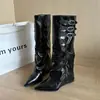 Botas de punta fina con aumento interior de 7 cm para mujer, nueva colección otoño 2026, botas largas de suela gruesa para mujeres bajitas, botas altas de montar