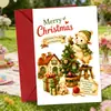 Cartão de Boas Festas de Natal com Ovelhinha Fofa e Árvore de Natal, com Envelope, Mensagem de Bênção para o Feriado, Convite, Cartão de Cumprimentos para Presente