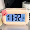 Reloj Despertador Mini Venta Directa del Fabricante Reloj Lindo de Kt Dormitorio de Estudiante Mini Reloj Despertador Multifuncional de Escritorio con Temperatura