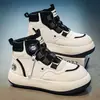Zapatos Casuales para Hombre con Aumento de Altura y Cabeza Ancha Otoño Invierno 2026 Derby de Cabeza Grande Zapatos de Moda Zapatos de Caña Alta para Hombre Botón Giratorio para Hombre