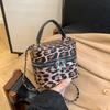Mini Bolso con Estampado de Leopardo 2025 Nuevo Transfronterizo Bolso de Mano con Cadena Retro para Mujer Bolso Cruzado Versátil para Mujer Bolso de Moda para Mujer