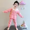Conjunto de Pijama para Niñas Cardigan de Gasa de Algodón Ropa de Casa Linda de Primavera y Otoño para Niños Ropa para Aire Acondicionado para Bebés Niñas