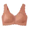 Sujetador de Encaje Inalámbrico con Broche Frontal Transfronterizo y Copas Fijas, Sujetador Push-Up Tallas Grandes para Mujer, Sujetador Talla Grande al por Mayor
