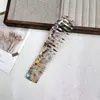 Pente de Acetato Coreano com Textura de Mármore, Pente de Dentes Largos, Pente de Cabelo com Cabo Portátil e Compacto