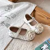 Bailarinas de estilo coreano para niñas con lazo, punta fina y suela blanda, mocasines sin cordones, zapatos de piel, nueva colección primavera/otoño 2026