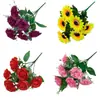 Flores artificiales de plástico, flores falsas, flores para sala de estar, rosas, girasoles, ramos hechos a mano, estilos nuevos, accesorios de baile, venta al por mayor de fábrica