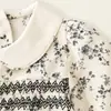 Vestido Coreano Nuevo Estilo para Niñas Primavera y Otoño 2026 con Cuello de Muñeca y Mangas Largas Estampadas, Elegante Vestido de Princesa para Niñas