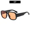 Nuevas Gafas de Sol Aviador de Doble Puente Ancho Lateral de Moda Gafas de Sol Hip Hop Punk Europeas y Americanas Transfronterizas Gafas de Sol Personalizadas