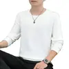 Sudadera para Hombre 2025 Nueva Moda Primavera y Otoño Jacquard Superior Casual Versátil Cuello Redondo Manga Larga Camiseta Camiseta Interior