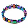 Nova Pulseira de Hematita Preta Quadrada Magnética Toque de Alta Qualidade Elástica Destacável Moda Casal Pulseira Feminina Atacado
